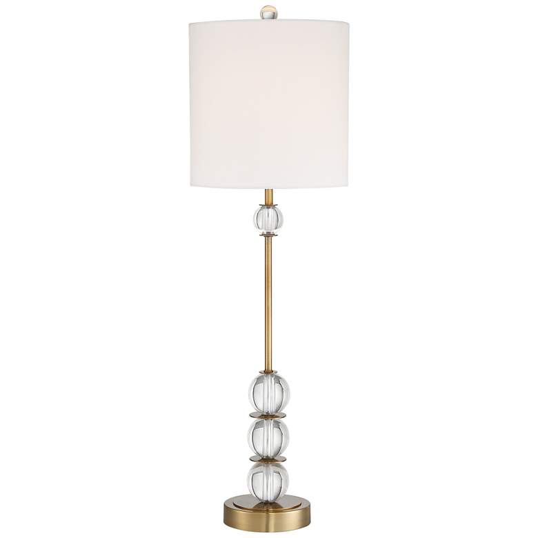 Image 2 Vienna Full Spectrum Halston 32 1/2" Brass Buffet Lamp with USB Dimmer