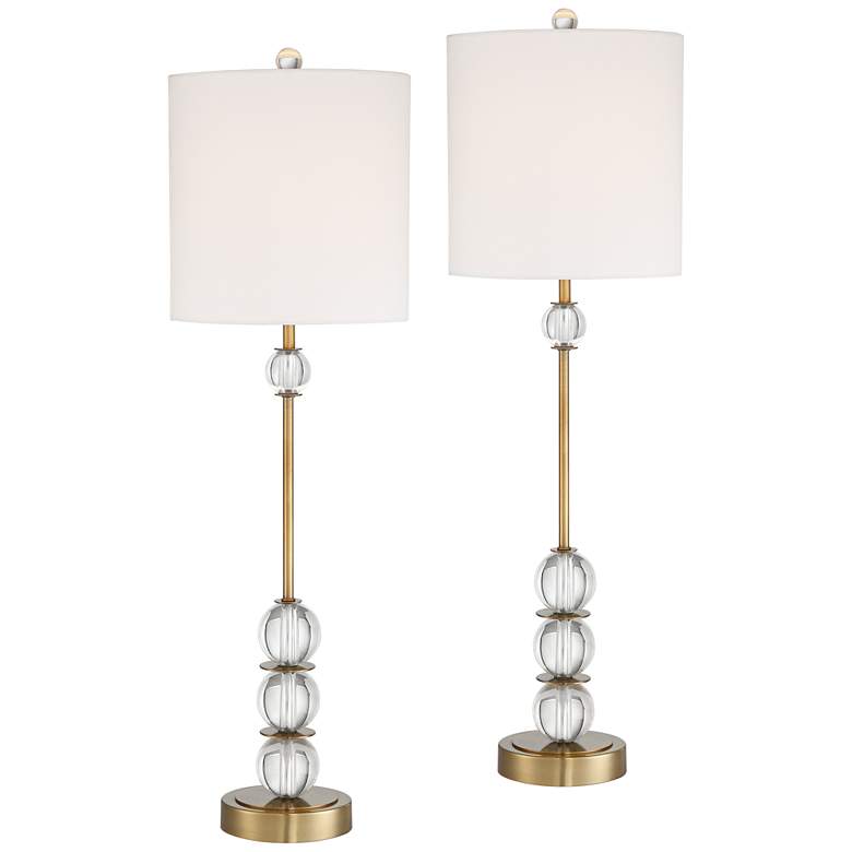 Image 2 Vienna Full Spectrum Halston 32 1/2" Crystal Buffet Lamps Set of 2