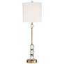 Watch A Video About the Halston Brass Metal Buffet Table Lamp with Crystal Accents