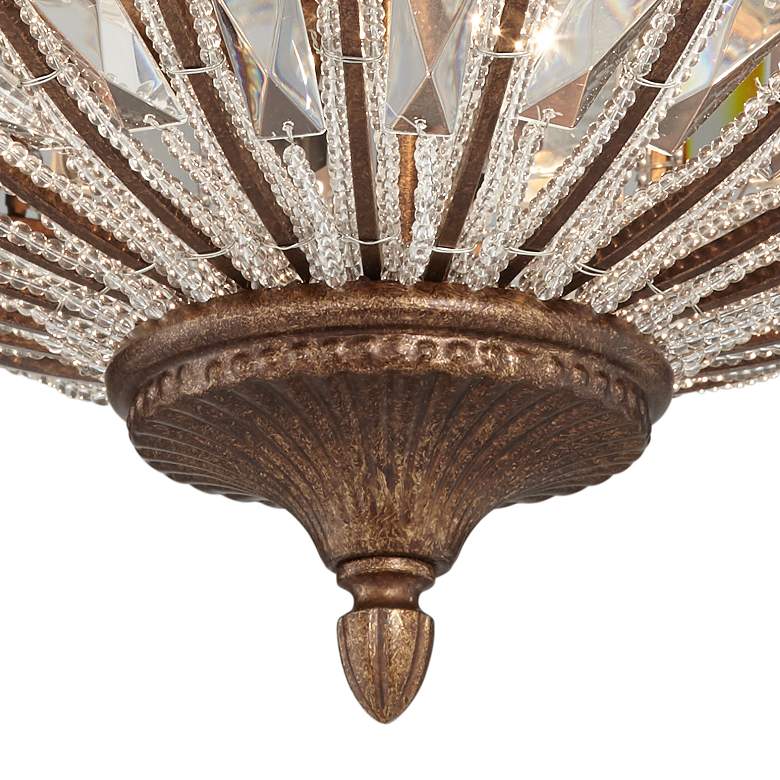 Image 4 Vienna Full Spectrum Ibeza 15 1/2 inch Mocha and Crystal Ceiling Light more views