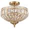 Vienna Full Spectrum Ibeza 15" Gold and Crystal Semi-Flushmount Light