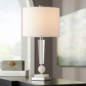 Image2 of Vienna Full Spectrum Inez 24 1/2" Marble and Stacked Crystal Lamp