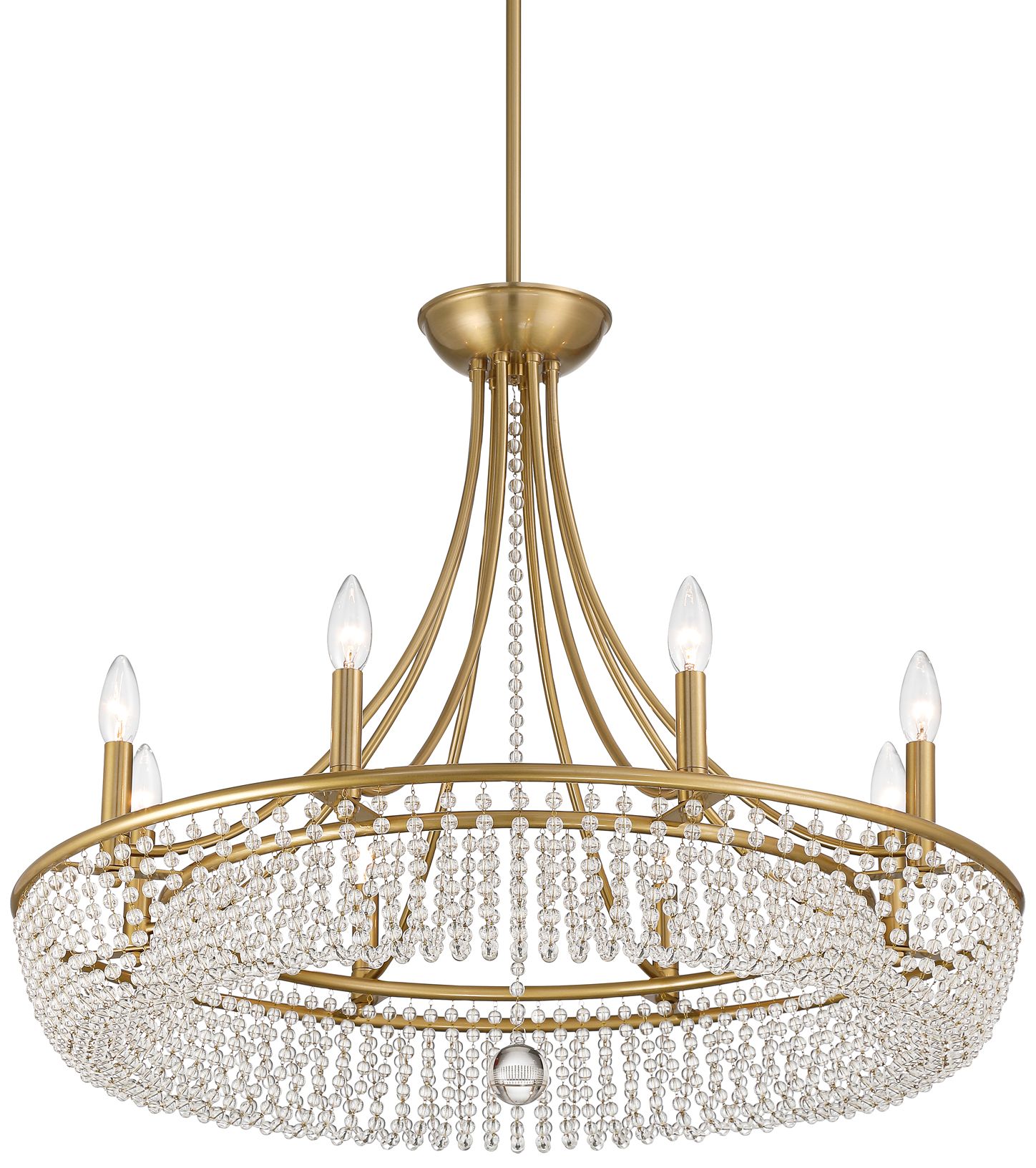 Vienna Full Spectrum Jaimie 30" Wide Soft Gold Crystal 8-Light Pendant