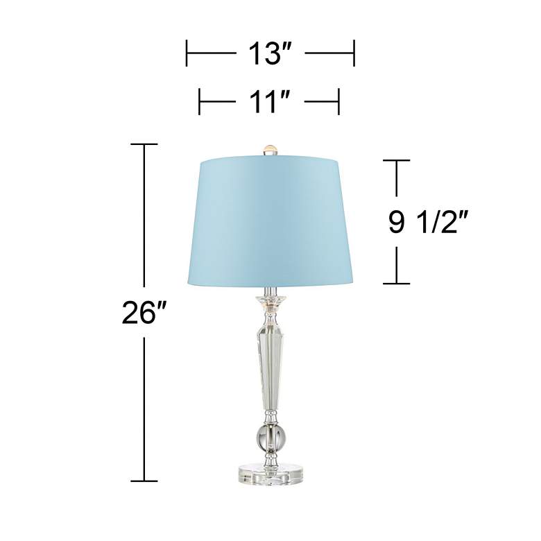 Image 5 Vienna Full Spectrum Jolie 26" Blue Shade Crystal Lamps Set of 2 more views
