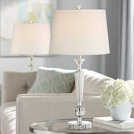 Image1 of Vienna Full Spectrum Jolie Tapered Candlestick Crystal Table Lamps Set of 2