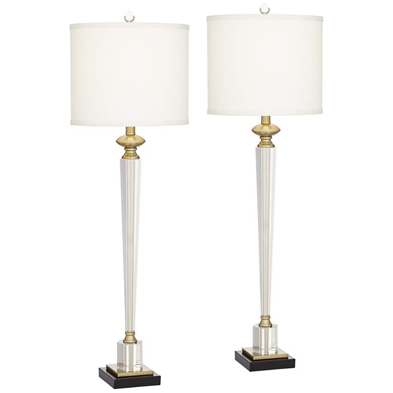 Image 2 Vienna Full Spectrum Lana 38 1/2 inch Crystal Buffet Table Lamps Set of 2
