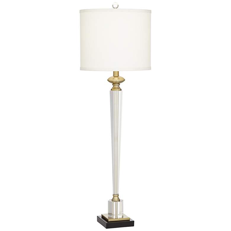 Image 2 Vienna Full Spectrum Lana Column 38 1/2" Gold and Crystal Buffet Lamp