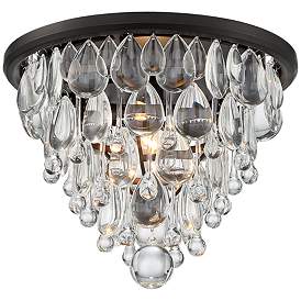 Image2 of Vienna Full Spectrum Lorraine 12 1/2" Bronze and Crystal Ceiling Light