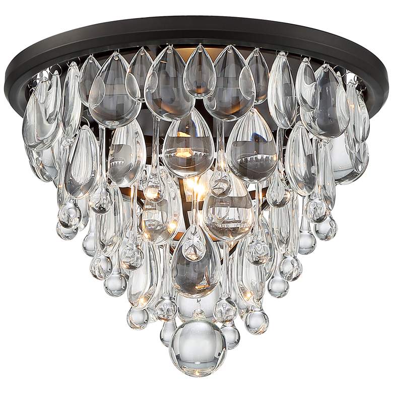 Image 2 Vienna Full Spectrum Lorraine 12 1/2 inch Bronze and Crystal Ceiling Light