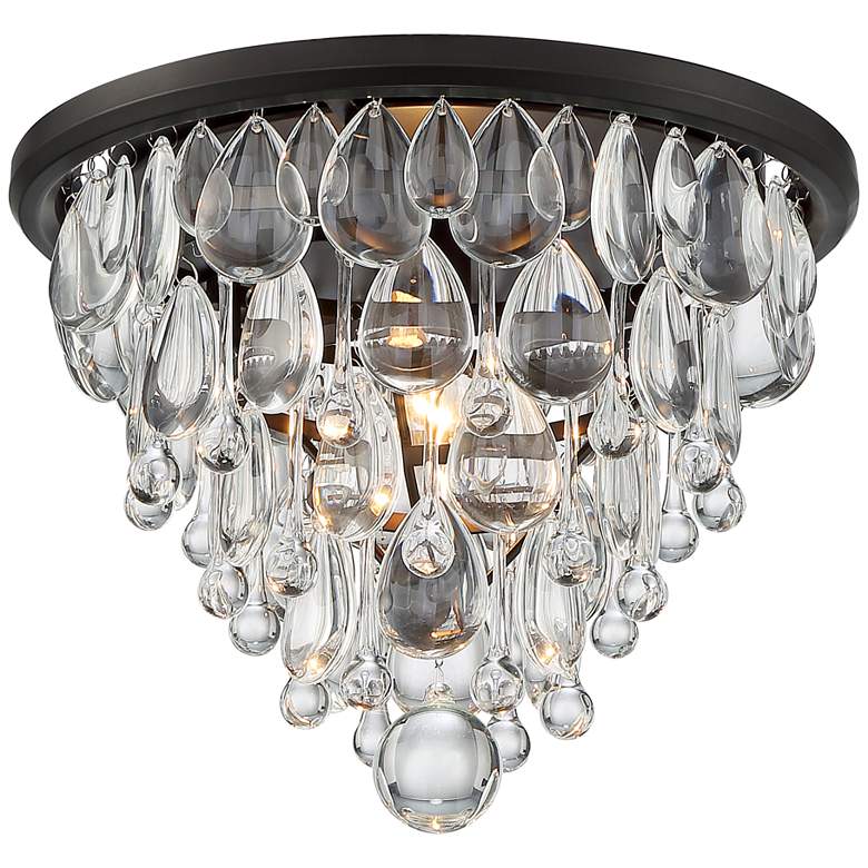 Image 2 Vienna Full Spectrum Lorraine 12 1/2" Bronze and Crystal Ceiling Light
