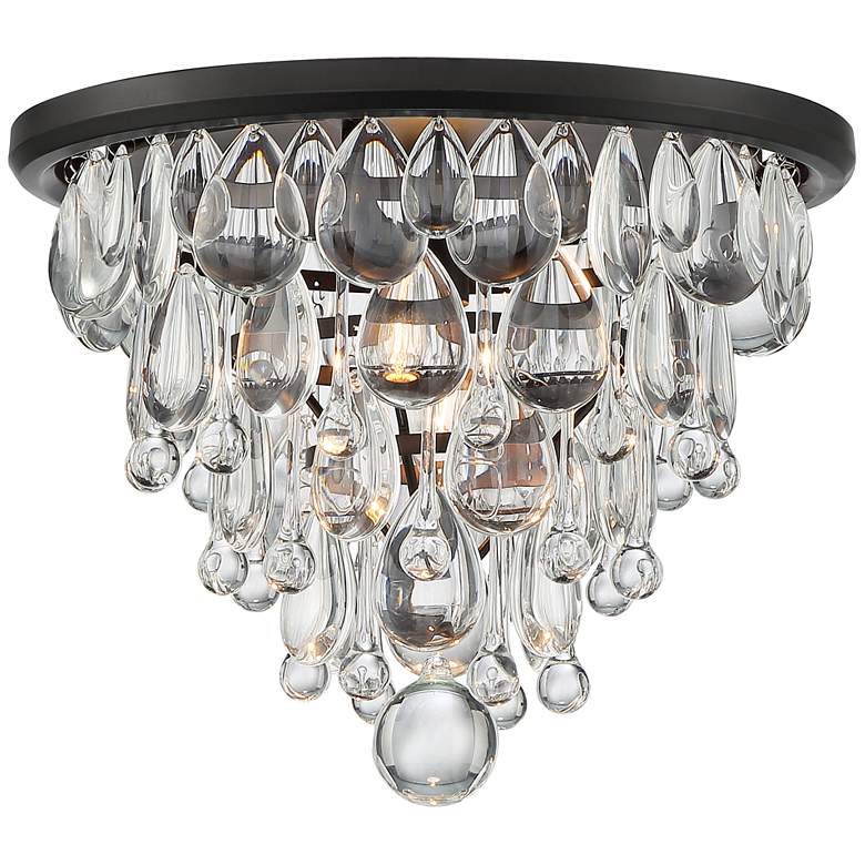 Image 4 Vienna Full Spectrum Lorraine 12 1/2" Bronze and Crystal Ceiling Light more views