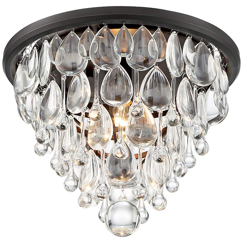 Image 6 Vienna Full Spectrum Lorraine 12 1/2 inch Bronze and Crystal Ceiling Light more views