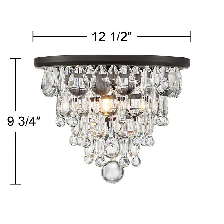 Image 7 Vienna Full Spectrum Lorraine 12 1/2 inch Bronze and Crystal Ceiling Light more views