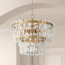 Vienna Full Spectrum Luxum 23 1/2" Brass 8-Light Crystal Chandelier