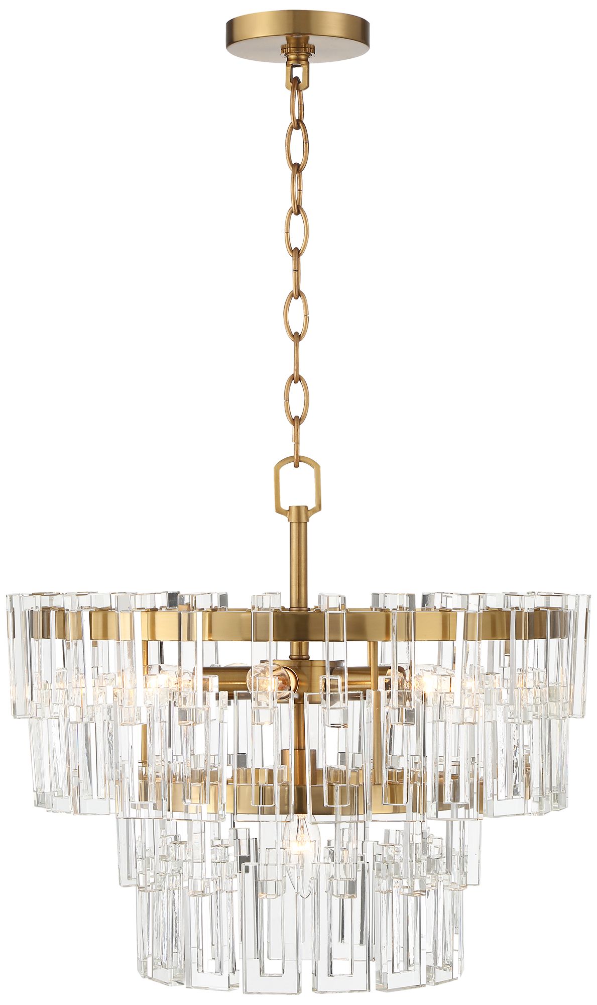 Watch A Video About the Vienna Full Spectrum Luxum Brass and Crystal Pendant Light