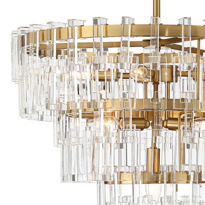 Image 3 Vienna Full Spectrum Luxum 23 1/2 inch Brass 8-Light Crystal Chandelier more views