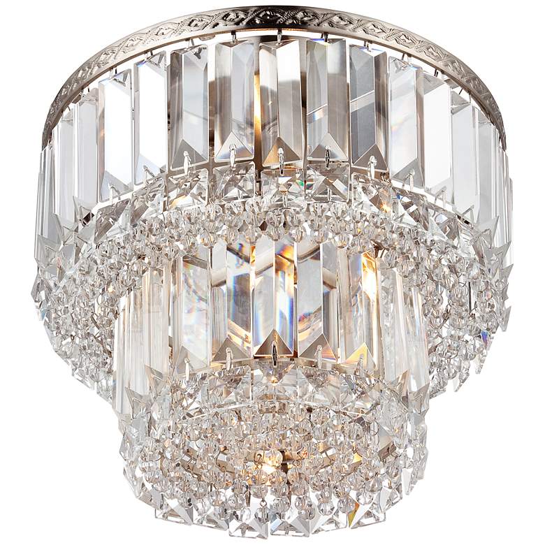 Image 2 Vienna Full Spectrum Magnificence 10" Nickel Crystal LED Ceiling Light