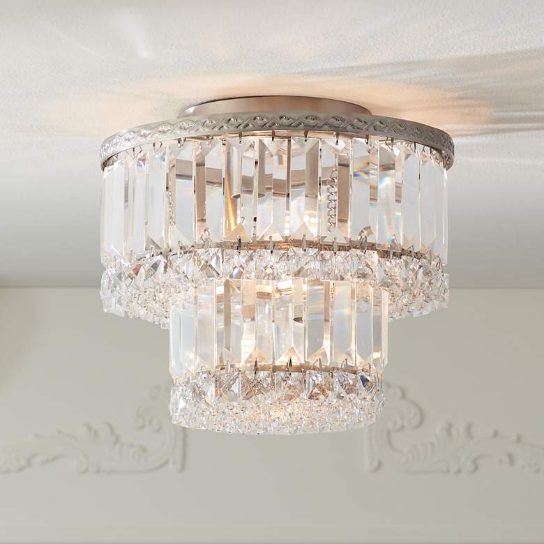 Image 1 Vienna Full Spectrum Magnificence 10 inch Nickel Crystal LED Ceiling Light