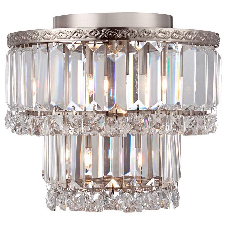 Image 4 Vienna Full Spectrum Magnificence 10" Nickel Crystal LED Ceiling Light more views