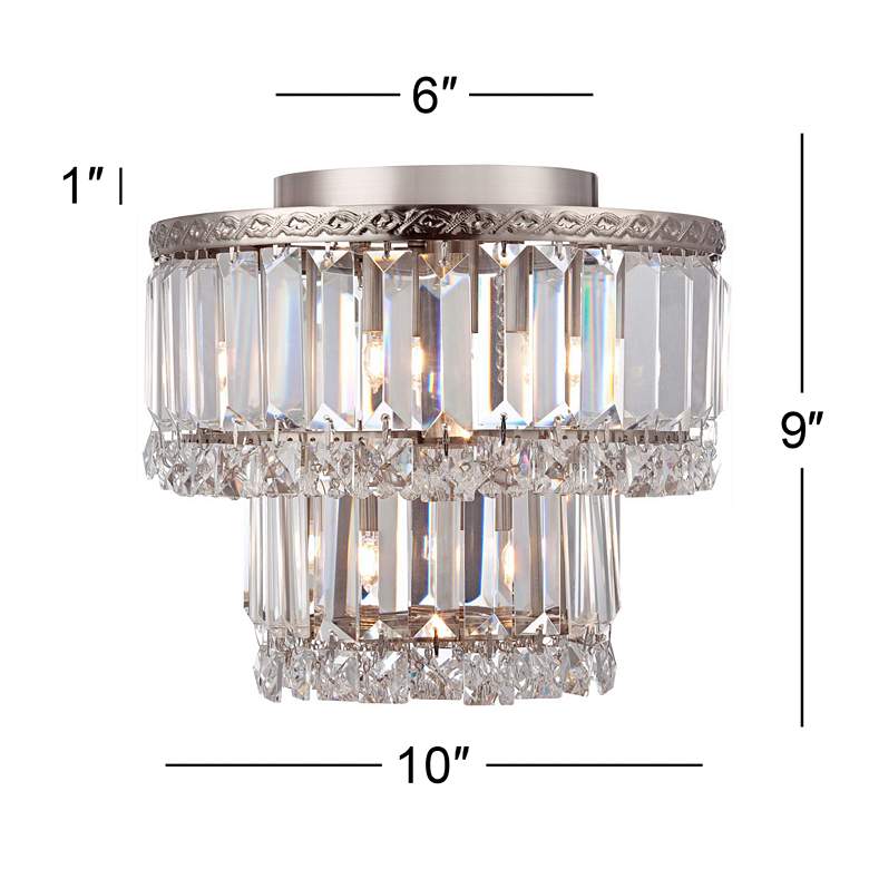 Image 5 Vienna Full Spectrum Magnificence 10" Nickel Crystal LED Ceiling Light more views