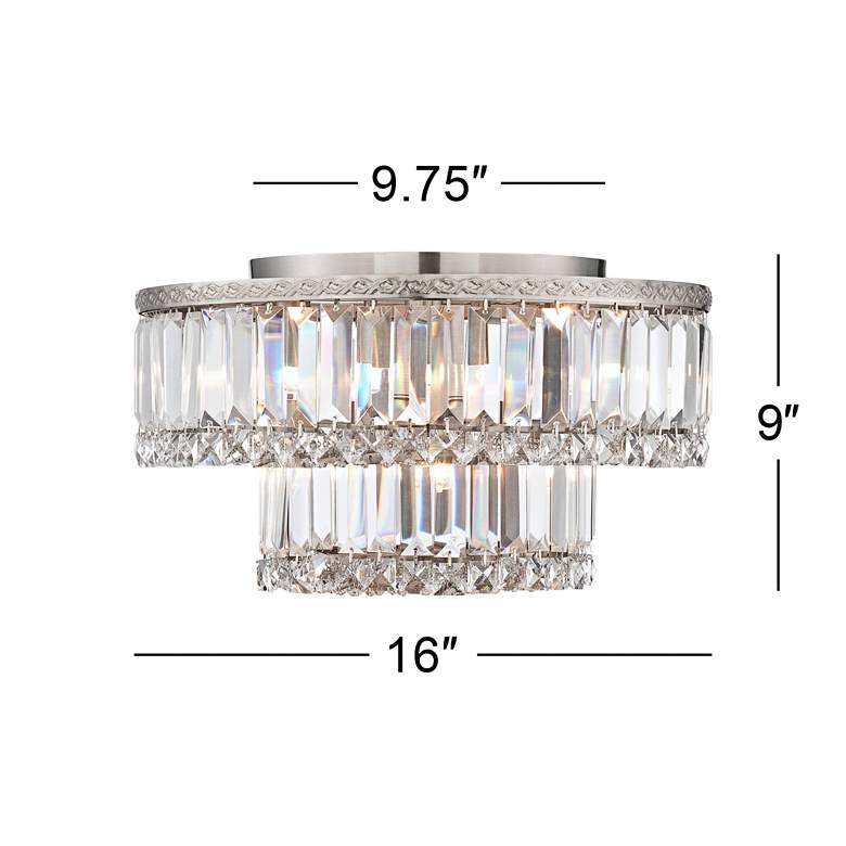 Image 6 Vienna Full Spectrum Magnificence 16" Nickel and Crystal Ceiling Light more views