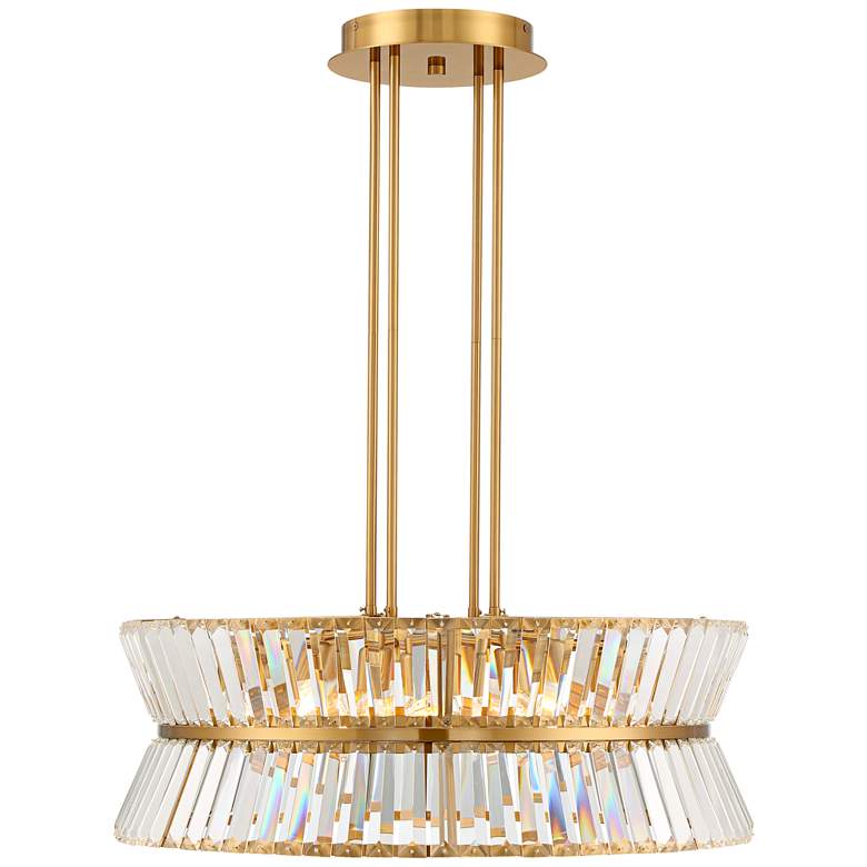Image 7 Vienna Full Spectrum Melwick 28" Modern Gold Crystal 12-Light Pendant more views