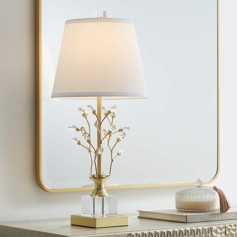 Image 2 Vienna Full Spectrum Moritz 21 1/2" Gold Branch and Crystal Table Lamp