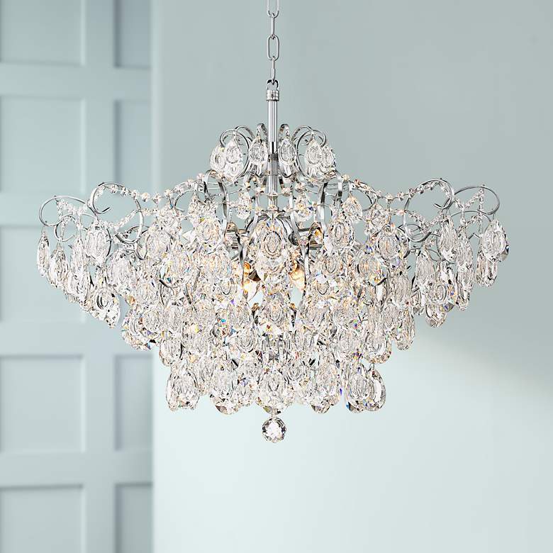 Image 2 Vienna Full Spectrum Petunia 28 inch Wide Chrome Crystal Chandelier