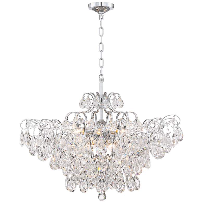 Image 4 Vienna Full Spectrum Petunia 28 inch Wide Chrome Crystal Chandelier more views