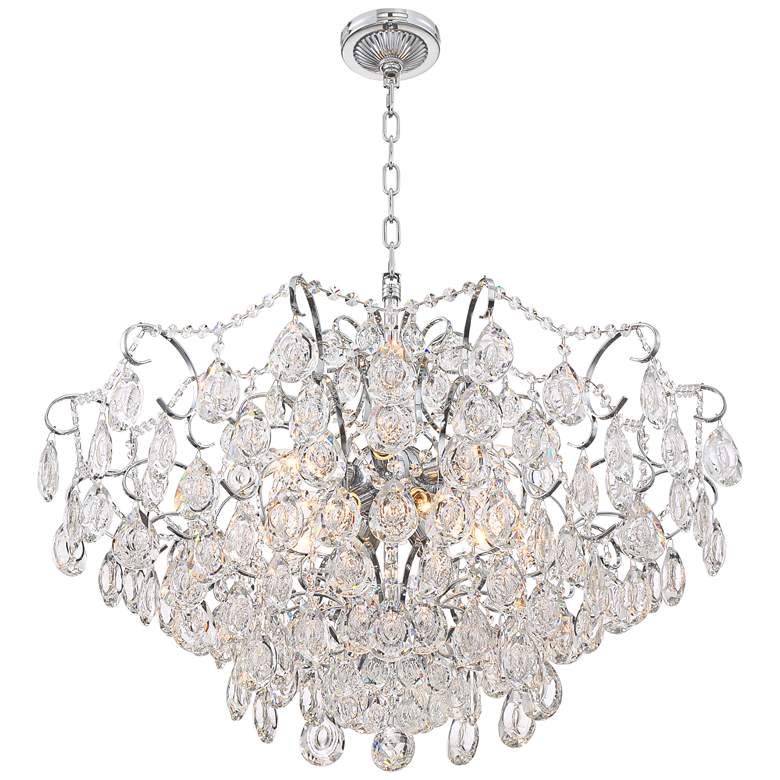 Image 5 Vienna Full Spectrum Petunia 28 inch Wide Chrome Crystal Chandelier more views