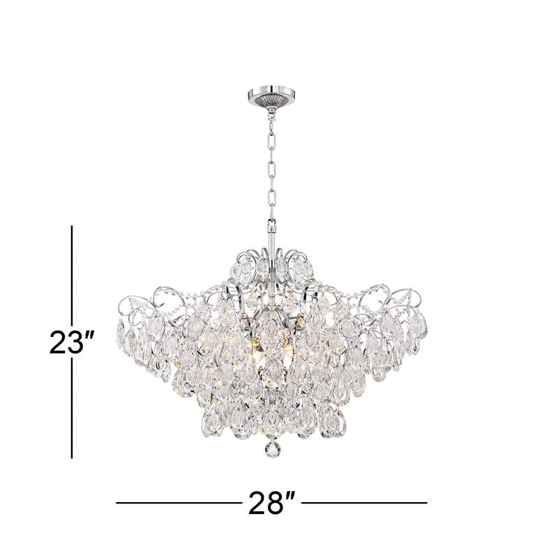 Image 6 Vienna Full Spectrum Petunia 28 inch Wide Chrome Crystal Chandelier more views