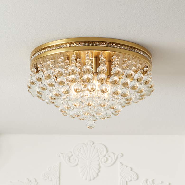 Image 1 Vienna Full Spectrum Regina 15 1/4" Brass and Crystal Ceiling Light
