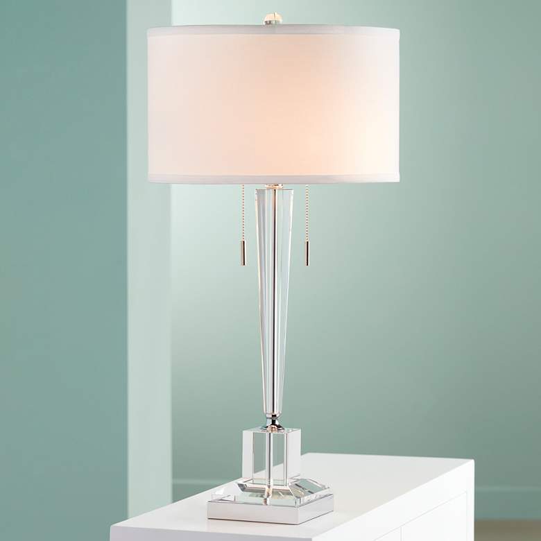 Image 2 Vienna Full Spectrum Renee 30 1/2" Pull Chain Clear Crystal Table Lamp