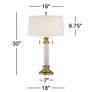 Watch A Video About the Vienna Full Spectrum Rolland Brass and Glass Column Table Lamp