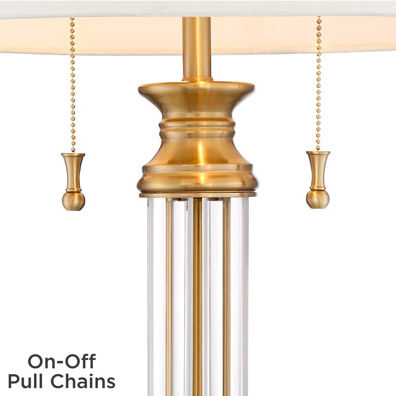 Image 5 Vienna Full Spectrum Rolland 30" Brass and Glass Table Lamps Set of 2 more views