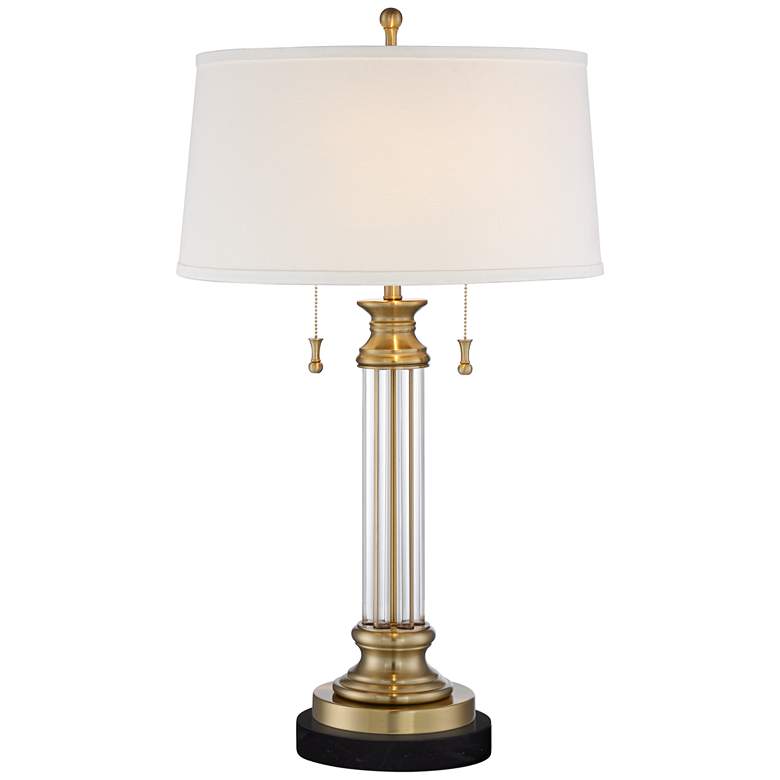 Image 1 Vienna Full Spectrum Rolland 30" Crystal Lamp with Black Marble Riser