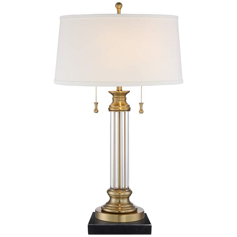 Image 1 Vienna Full Spectrum Rolland 30" Crystal Lamp with Square Black Marble