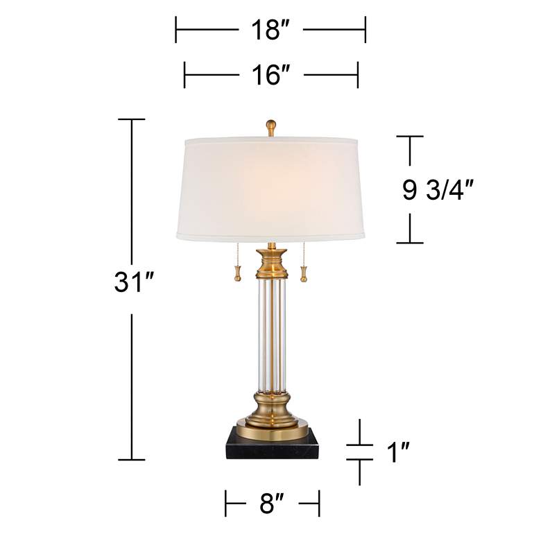Image 6 Vienna Full Spectrum Rolland 30" Crystal Lamp with Square Black Marble more views