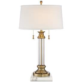 Image1 of Vienna Full Spectrum Rolland 30" Crystal Lamp with Square White Marble