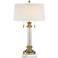 Vienna Full Spectrum Rolland 30" Crystal Lamp with Square White Marble