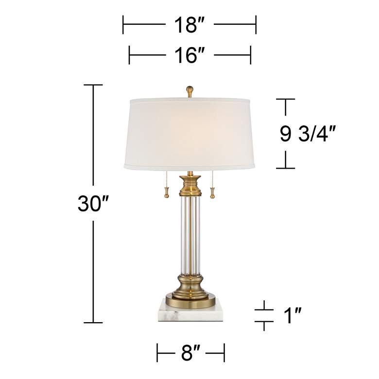 Image 6 Vienna Full Spectrum Rolland 30" Crystal Lamp with Square White Marble more views