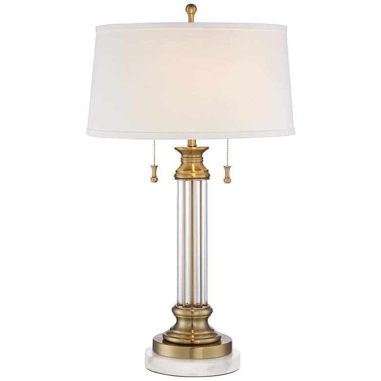 Image 1 Vienna Full Spectrum Rolland 30" Crystal Lamp with White Marble Riser