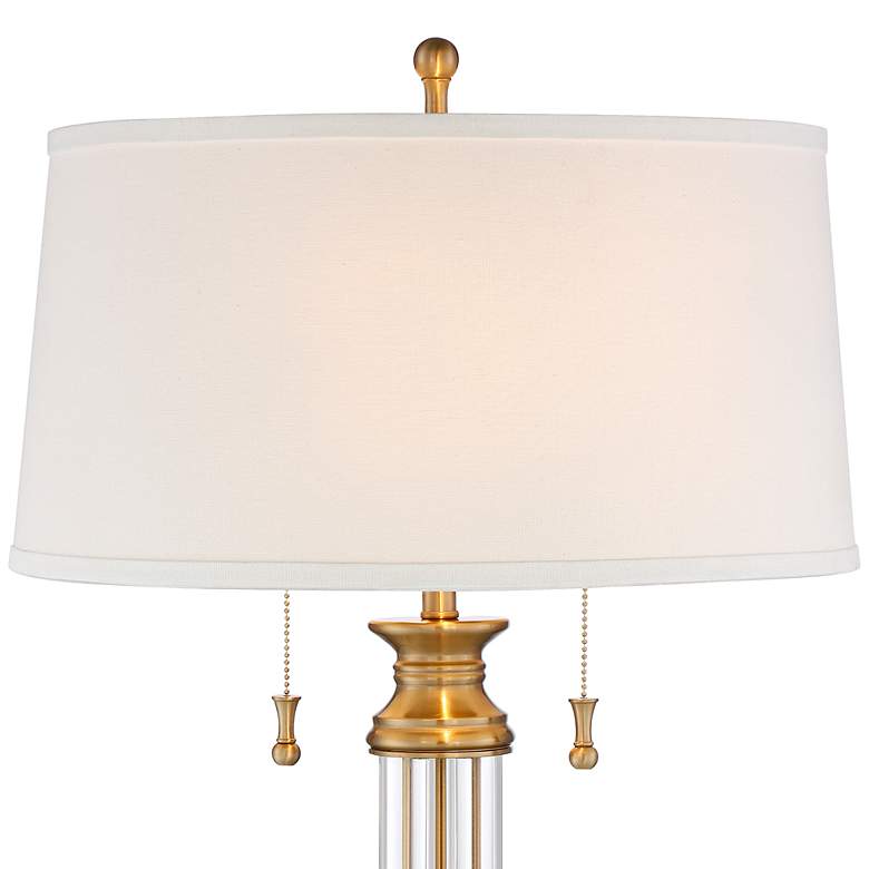 Image 4 Vienna Full Spectrum Rolland Brass and Glass Column Table Lamps Set of 2 more views