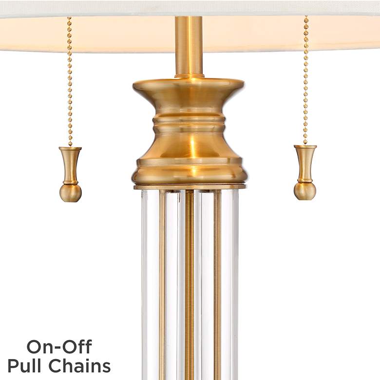 Image 5 Vienna Full Spectrum Rolland Brass and Glass Column Table Lamps Set of 2 more views