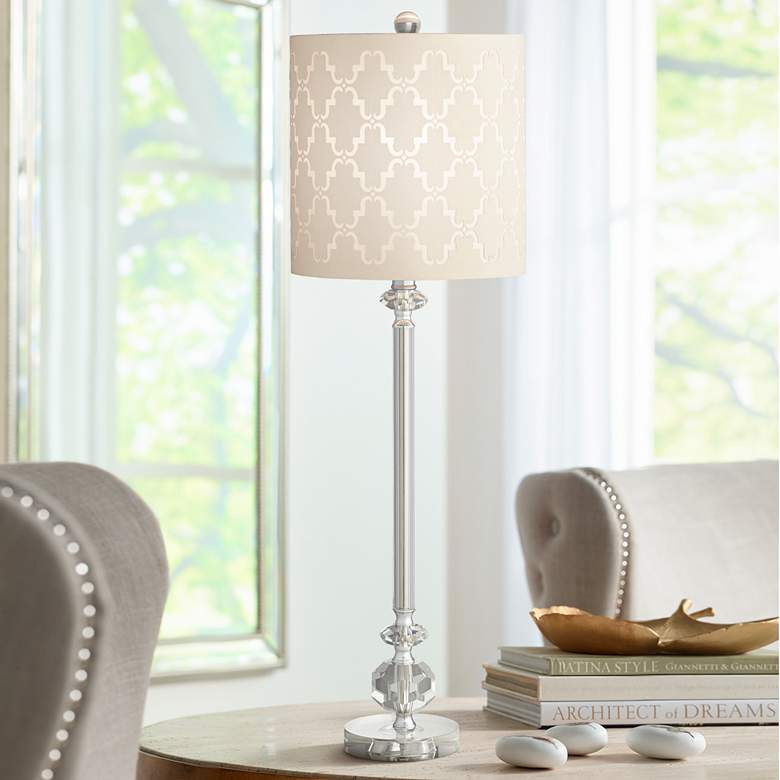 Image 1 Vienna Full Spectrum Samantha 32" Crystal Column Table Lamp