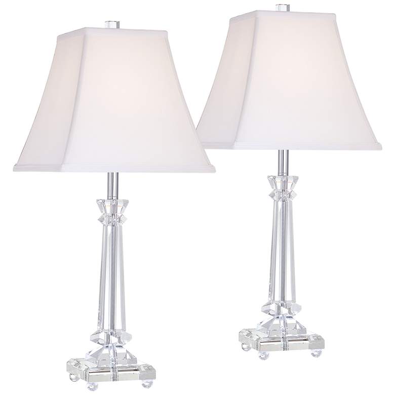 Image 2 Vienna Full Spectrum Sannes 25 inch Crystal Column Table Lamps Set of 2