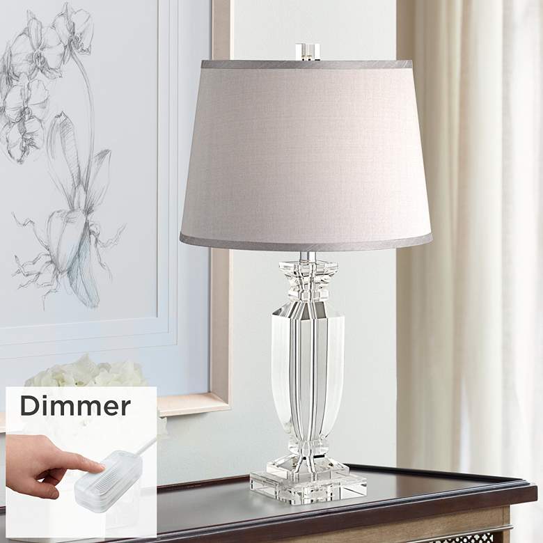 Image 1 Vienna Full Spectrum Sherry 25 inch Clear Crystal Table Lamp with Dimmer