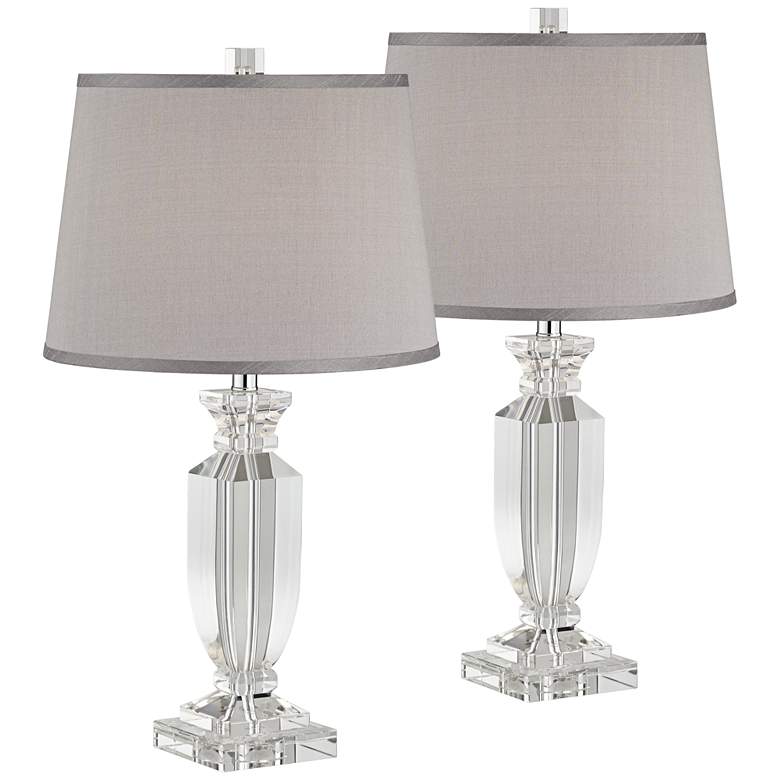 Image 2 Vienna Full Spectrum Sherry 25 inch High Crystal Table Lamps Set of 2
