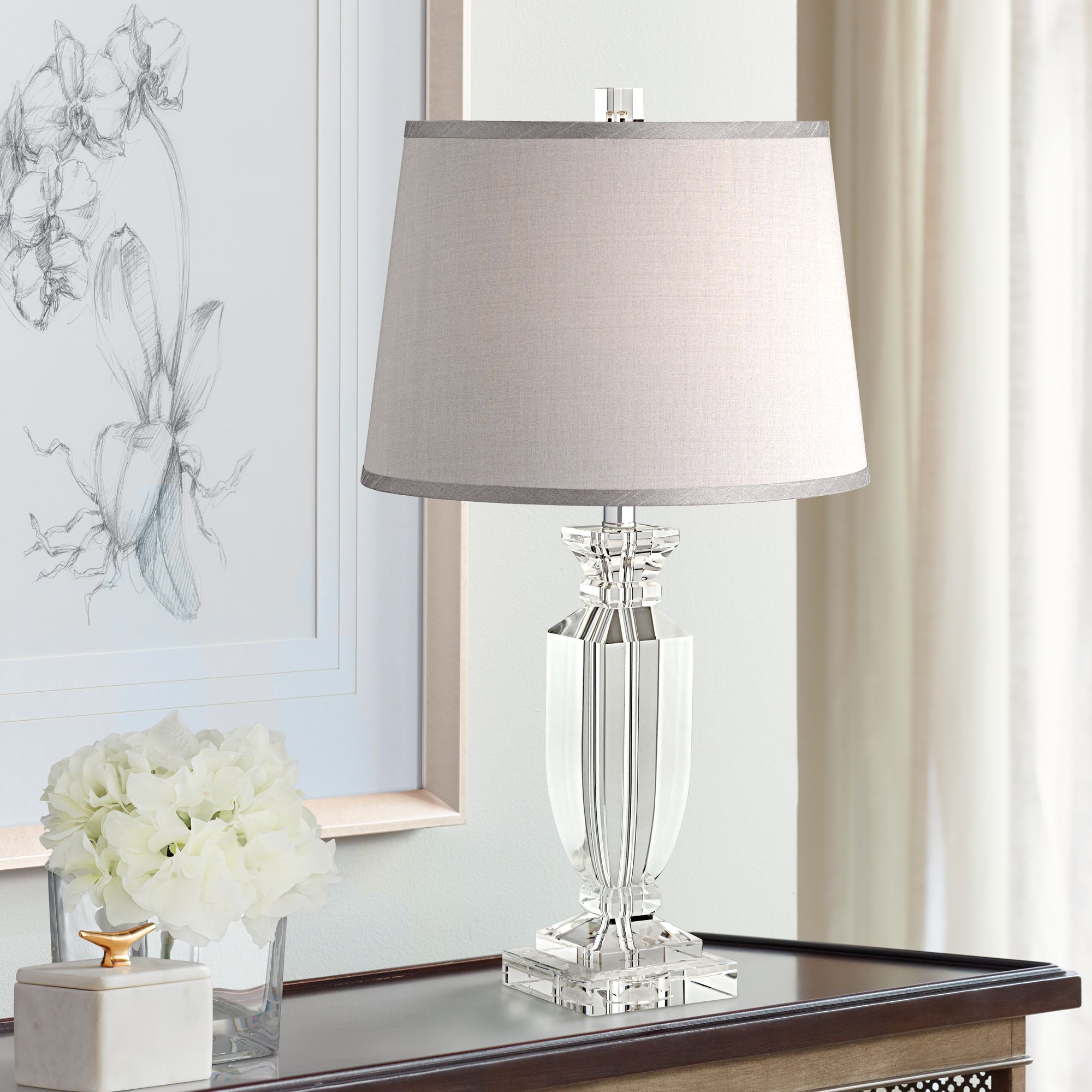 Vienna Full Spectrum Sherry 25" High Crystal Table Lamps Set of 2