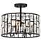 Vienna Full Spectrum Sofie 15" 4-Light Black and Crystal Ceiling Light